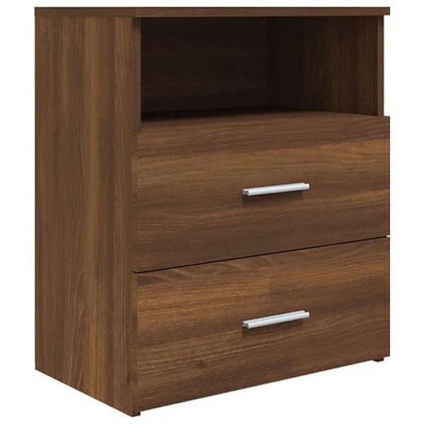 2 kpl yöpöytiä kahdella laatikolla ja avoimella osastolla 50 x 32 x 60 cm ruskea insinööripuusta DEC035210 kastanj