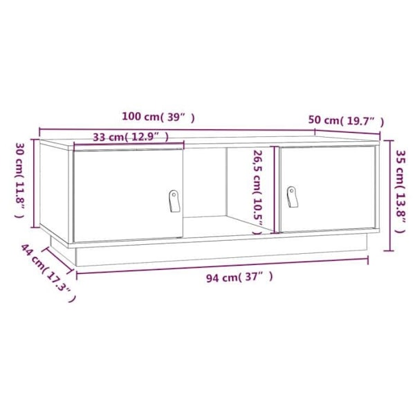 Bordslampa med förvaringsutrymmen 100 x 50 x 35 cm massiv furu DEC031281 kastanj
