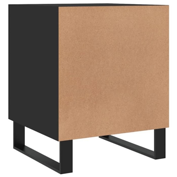 Sæt af 2 natborde med skab med dør 40 x 40 x 50 cm sort ingeniørtræ DEC035580 kastanj