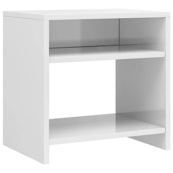 Nattbord med åbent rum og hylde 40 x 30 x 40 cm hvidt ingenieurtræ DEC033447 Vit