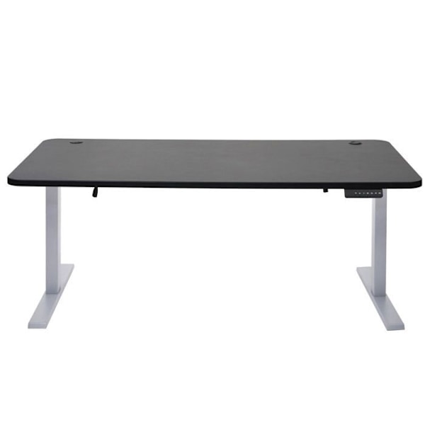 Sähkösäädettävä työpöytä tietokoneelle 160x80cm 53kg MDF Musta, Harmaa 04_0001406 Grå