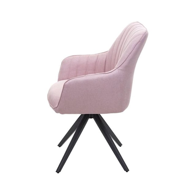 Spisestol kontorstol i rosa stof i retro design i stål