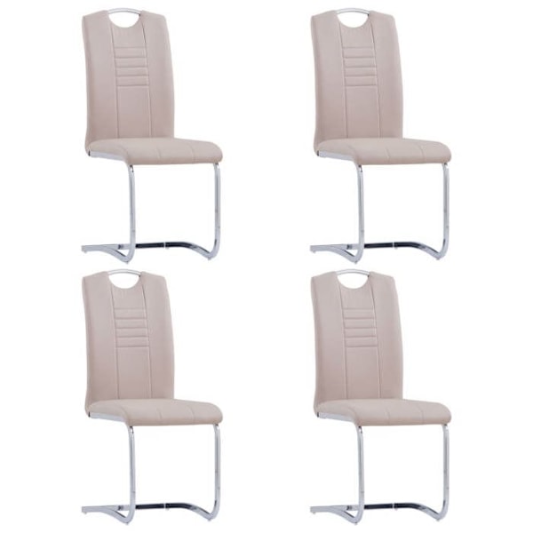 Sæt med 4 moderne kantine-stole i syntetisk cappuccino design.
