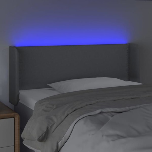 Hovedgavl - LED - Lys grå - 93x16x78/88 cm - Moderne design - Højdejusterbar Ljusgrått