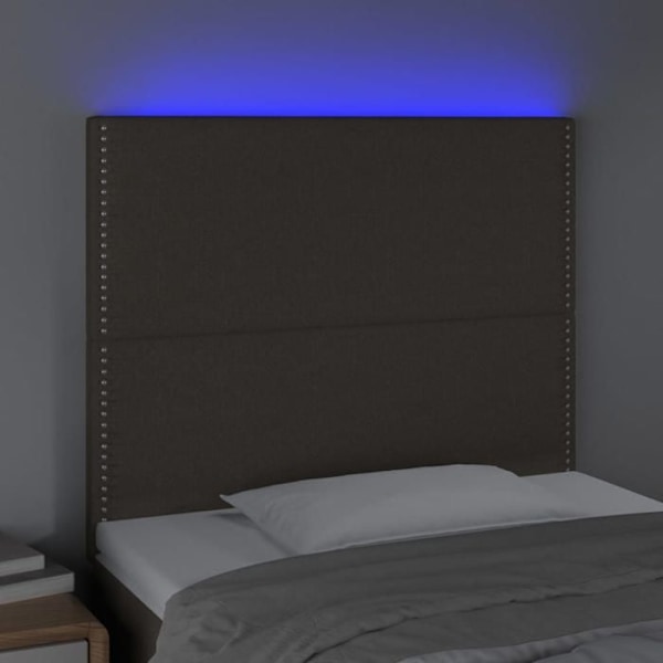 Hovedgærde til seng til soveværelse møbel med LED 90 x 5 x 118/128 cm taupe stof TDL0200351 Mol