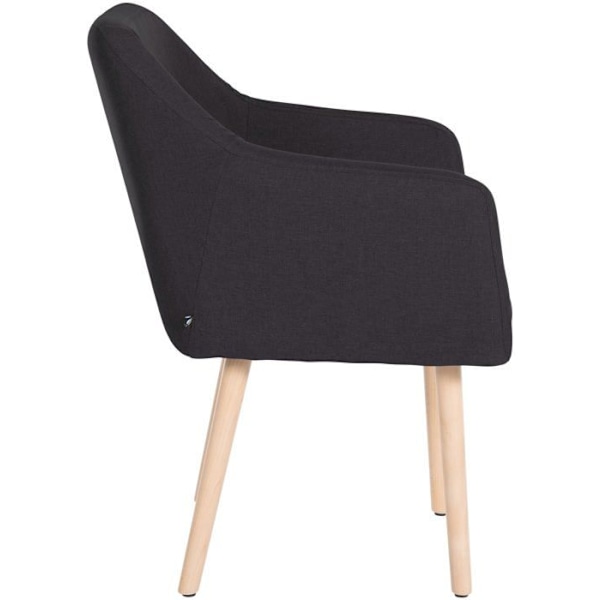 Soffa med armstöd fyra starka ben i ljust trä sits i svart tyg 10_0003484 kastanj