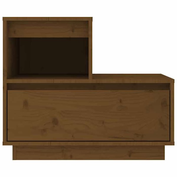 Set av 2 sängbord med låda och fack 60 x 34 x 51 cm furu färg honung brun DEC035927 kastanj