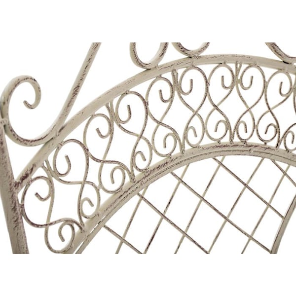 Set med 2 ihopvikbara stolar för trädgård, terrass, balkong, rustik design i gammal cremefärgad metall 10_0002830 Grädde
