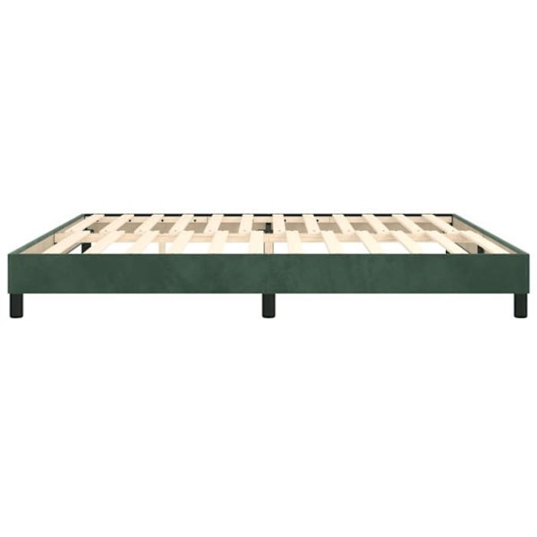 Sommier - TDL - 200x200 cm - Mørkegrønt fløjl - 2 personer - Leveres samlet Mörkgrön