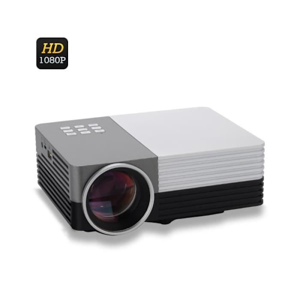 Mini LCD LED Projektor - 80 Lumen, 1080p, HDMI, 30 til 200 tommer projicering, 500: 1 Kontrast