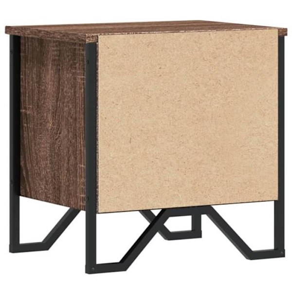 Nattels med hylder 40 x 30 x 40 cm af brune ingeniørmaterialer og metal DEC033698 kastanj