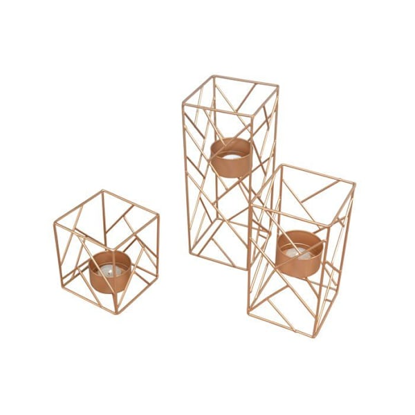 Set med 3 moderna fotogenlampor i guldmetall – Elegant och ljus design DEC050042 Metall