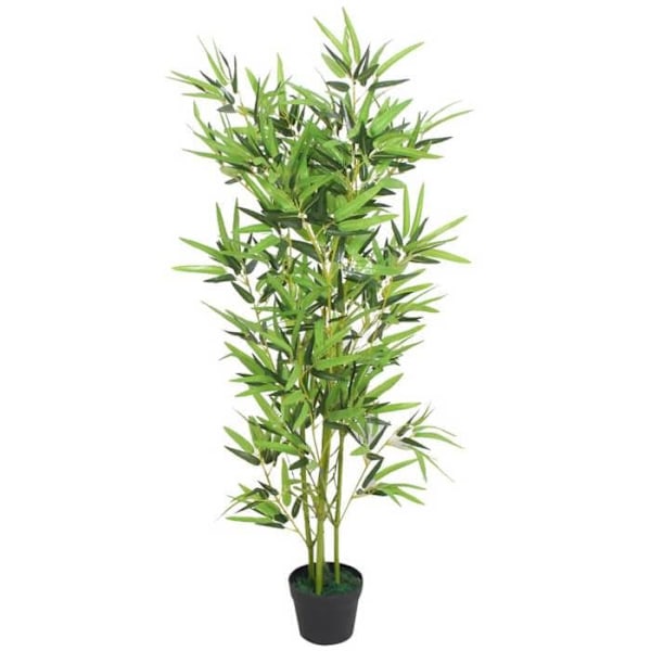 Kunstig plante med bambuspotte 120 grøn