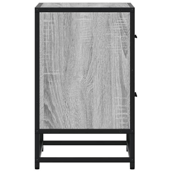 Sæt med 2 natborde med to skuffer 40 x 31 x 50 cm ingeniørtræ grå og stål DEC035672 kastanj