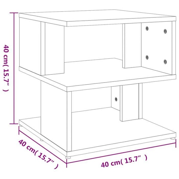Sofa endebord bordmøbel til stuen 40 x 40 x 40 cm spånplade farve eg DEC032415 Flerfärgad