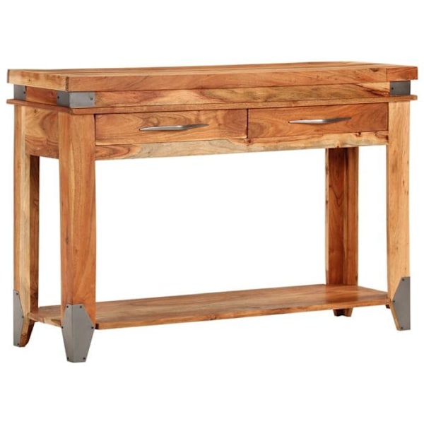 Pöytäkonsole, jossa on laatikot 110 x 34 x 74 cm massiivista akasiaa ja MDF DEC032893 kastanj