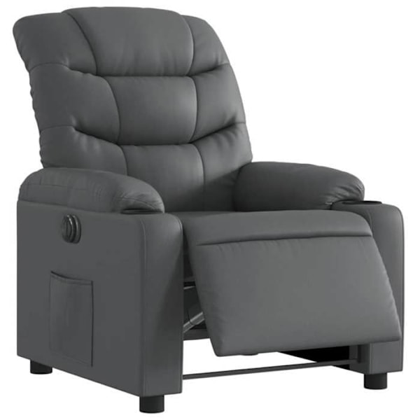 Sähkösäätöinen, erittäin mukava PVC-harmaa TV-relax-tuoli DEC028392 Grå