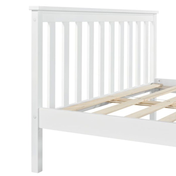 Lit vuxen i vitt furu för 2 personer med ribbotten 140x200