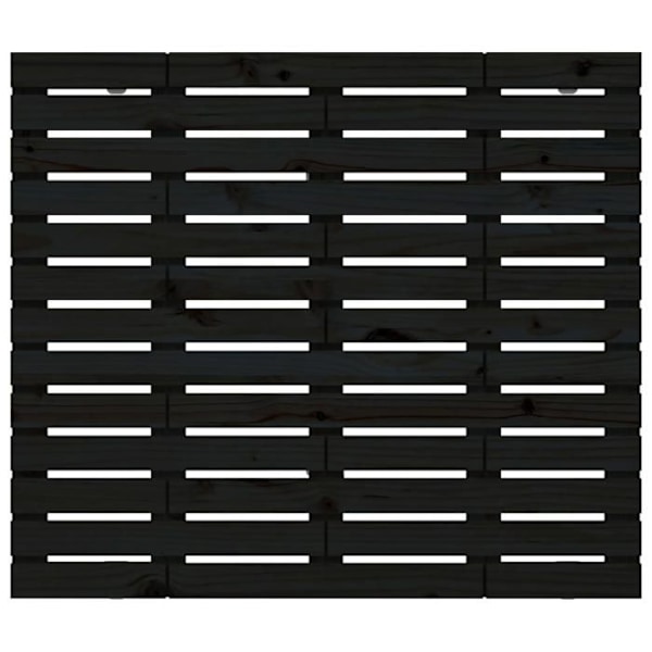 Sängyhead accessory vuode makuuhuone kaluste seinätyyli palette 96 x 3 x 91,5 massiivipuu musta
