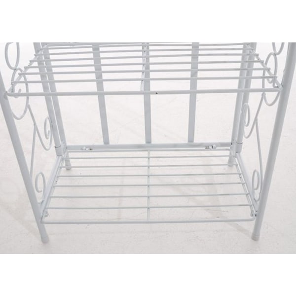 Etagere 3 hylder opbevaring køkken balkon badeværelse foldbar i hvid metal 10_0003995 Vit