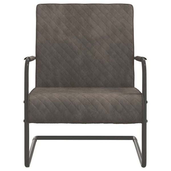 Moderne design loungestol i lys grå fløjl med metalramme DEC026482 Grå