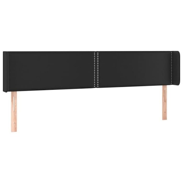 Hovedgærde - Sort - 163x16x78/88 cm - Syntetisk skind - Klassisk - Holdbar Svart