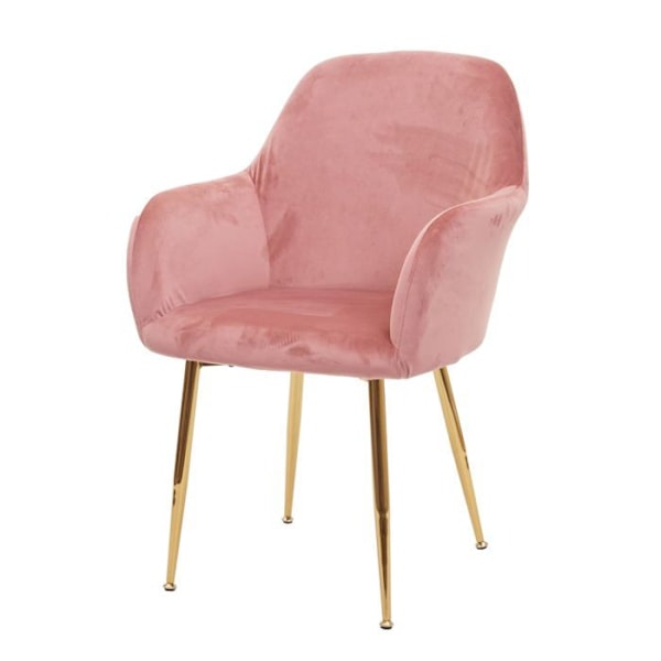 Retro design ruokasohva vaaleanpunaisesta samettikankaasta, messinkijalat.