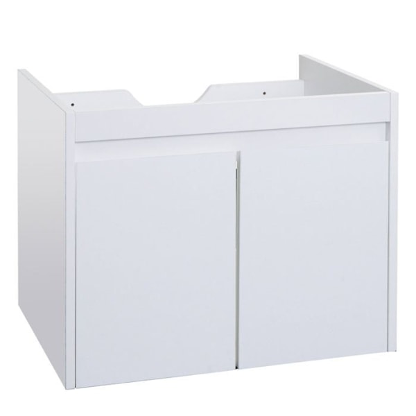 Vægmonteret skabsarrangement til badeværelse under vask med 2 døre 48x59x46 cm MDF hvid 04_0007847 Vit