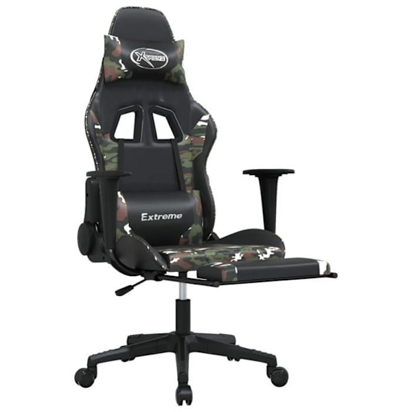 Kontorsstol gaming med hjul och fotstöd design i kamouflage PVC DEC025759 Flerfärgad