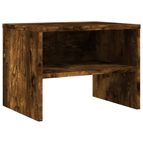 Sæt med 2 natborde med hylde 40 x 30 x 30 cm brun ingeniørtræ DEC035072 kastanj