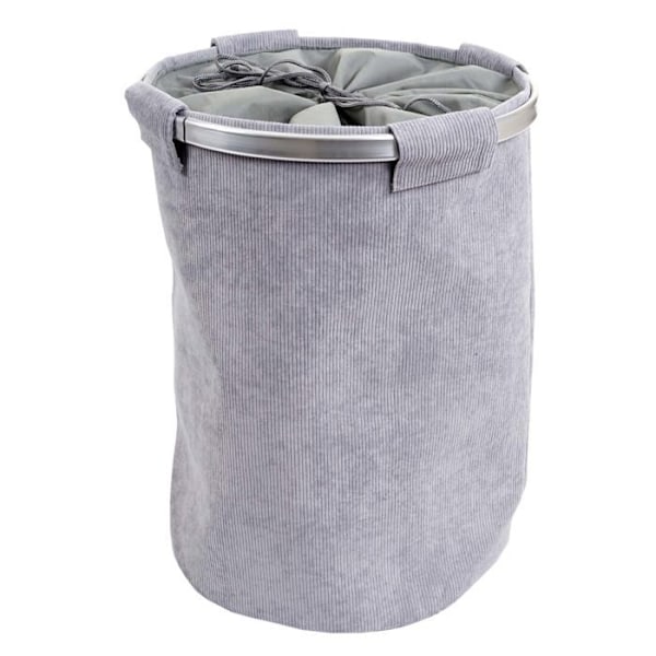 Vasketøjskurv med net 55 x 39 65L aluminiumramme og gråt stof