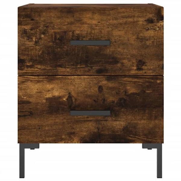 Sæt med 2 natborde med to skuffer 40 x 35 x 47,5 cm brunt ingeniørtræ og jern DEC035814 kastanj