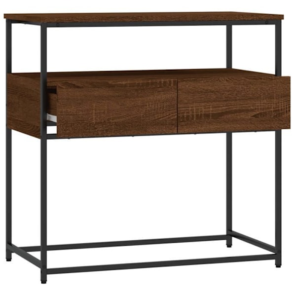 Entréemøbel konsolbord elegant design med skuffer 75 x 40 x 75 cm brun ingeniørtræ og metal DEC031889 kastanj