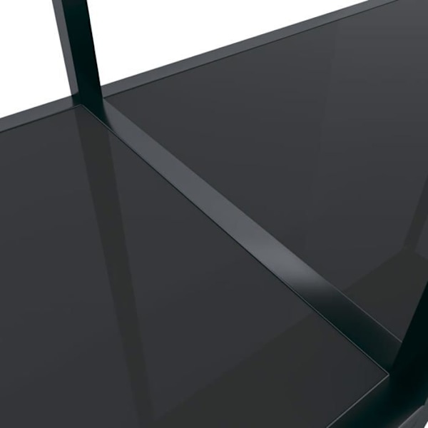 Praktisk konsolbord til en organiseret entree 160 x 35 x 75,5 cm hærdet glas og sort stål DEC032121 Svart