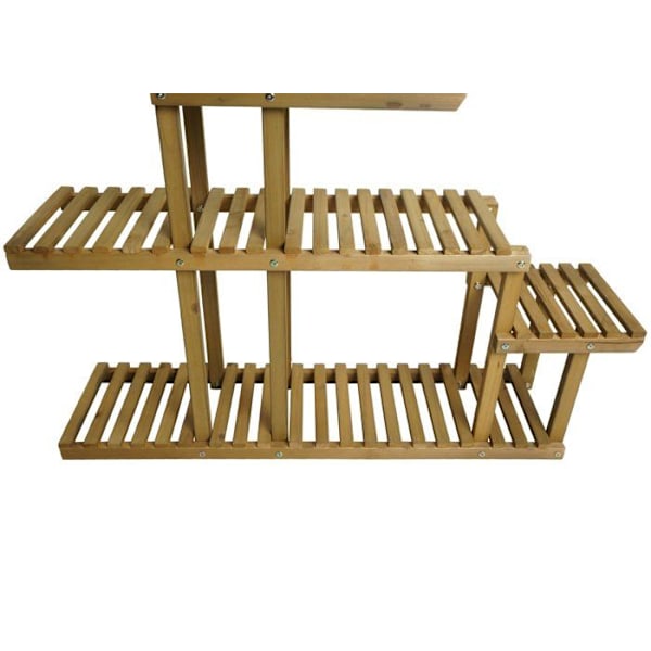 växthylla i trappform, blomstödsställ, 5 hyllor, 95 x 105 x 25 cm, utomhus, furu, brun, 04_0008697 kastanj