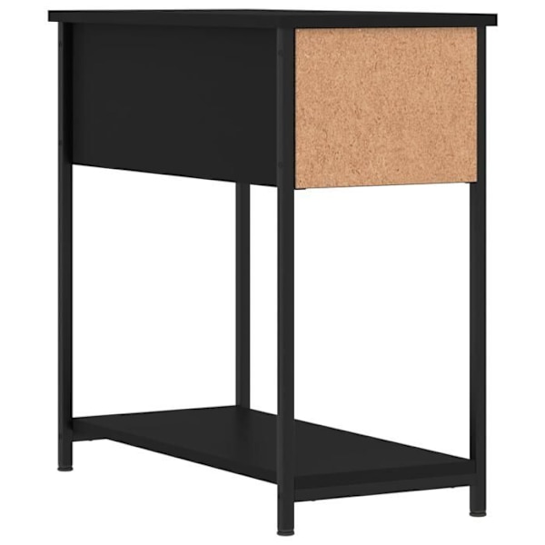 Sæt af 2 natborde med skuffe og hylde 30 x 60 x 60 cm sort ingeniørtræ DEC035457 kastanj