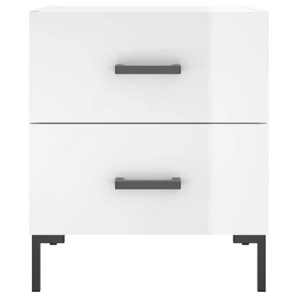 Sæt af 2 natborde med to skuffer 40 x 35 x 47,5 cm hvidt ingenieurtræ og jern DEC034995 Vit