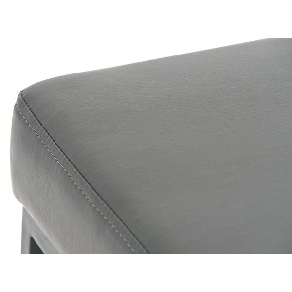 Barstol x1 med fodstøtte, enkelt design, højde 85 cm i grå PVC og sort metal 10_0005246 Grå
