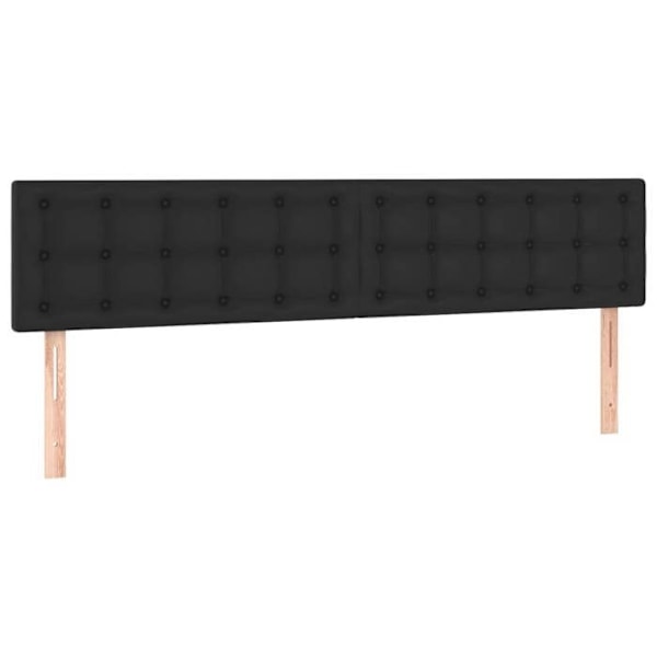 Hovedgærde til soveværelse, LED-møbel, 200 x 5 x 78/88, syntetisk sort