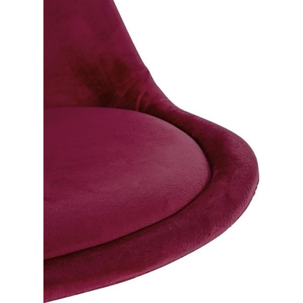 Spisestuestol x1 skandinavisk stil i bordeaux velour med lyse træben 10_0001462 kastanj