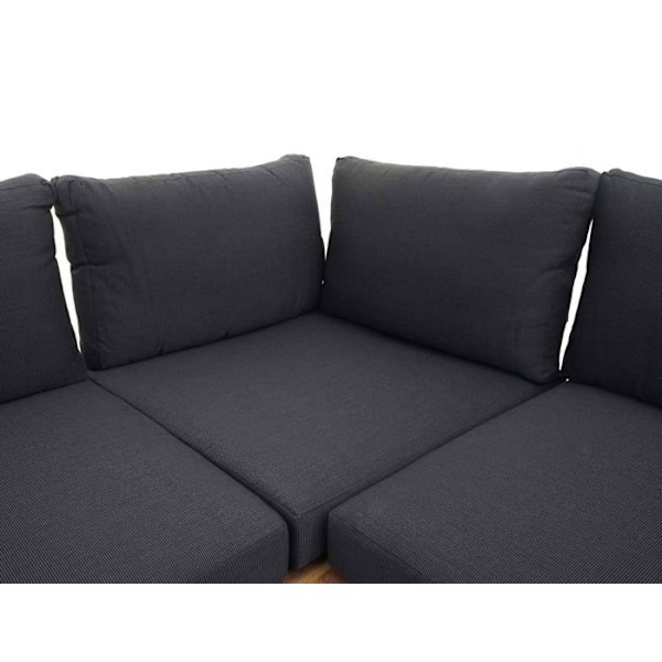 Have a wonderful garden terrace balcony read by the whole FSC certified wooden sofa table with dark gray cushions.