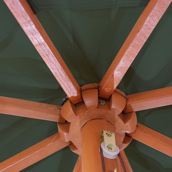 Havemøbel parasol diameter 3,5m polyester/træ 7kg grøn 04_0008011 kastanj