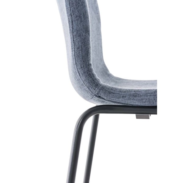 Barstol x1 modern design stapelbar blå tygsits och 4 ben i svart metall 10_0004952 Blå