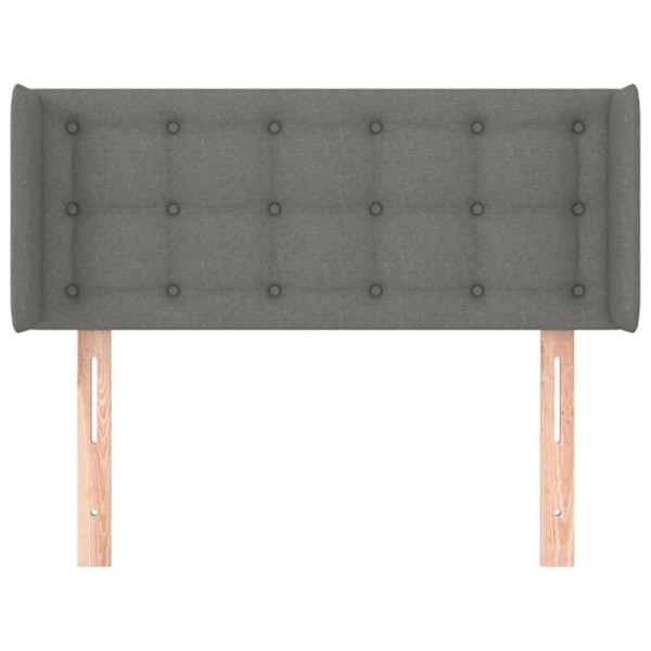 Hovedgavl til seng til soveværelse møbel med sidekant 83 x 16 x 78/88 cm mørkegrå stof TDL0204902 Grå