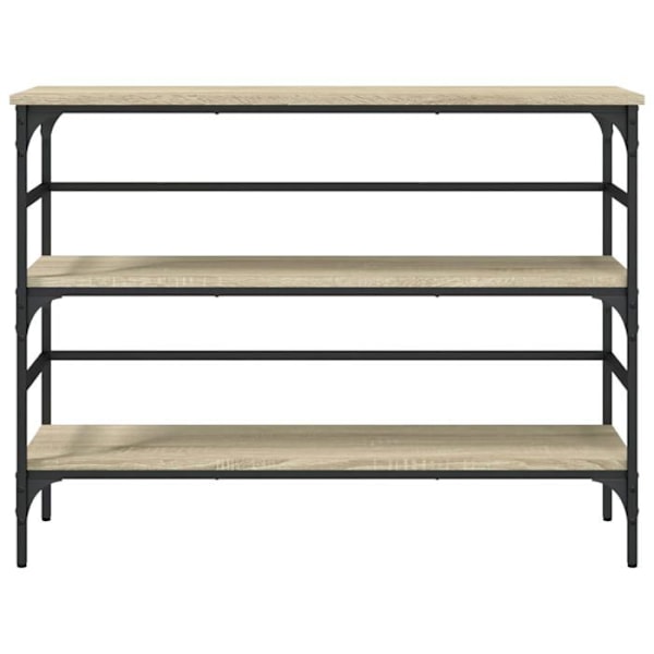 Praktisk konsolbord med opbevaringshylder 100 x 32 x 75 cm engineering træ brun og metal DEC031906 kastanj