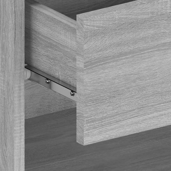 Væghængt natbord 46 x 29,5 x 30 cm grå ingeniørtræ DEC034324 kastanj