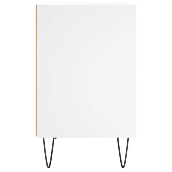 Set om 2 sängbord med öppen förvaring 40 x 30 x 50 cm vit ingenjörsträ och järn DEC034899 Vit