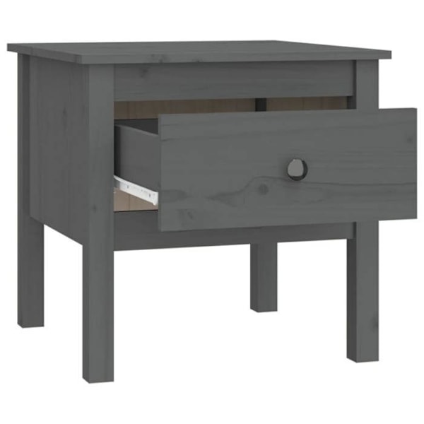 2 kpl yöpöytiä laatikolla 50 x 50 x 49 cm harmaasta massiivipuusta DEC032634 kastanj