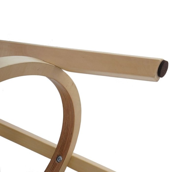 Baari stool x1 mustalla PVC:llä ja vaalealla puulla varustettu kääntyvä jalkatuki 04_0008595 kastanj