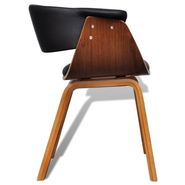 Matstol - Optimal Komfort - Böjd Trä - Svart Konstläder - Modern Design - 1 Plats Svart